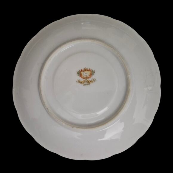 Royal Sealy Japan Pedestal Luster Footed Teacup & Saucer Green Gold Floral - Picture 9 of 10